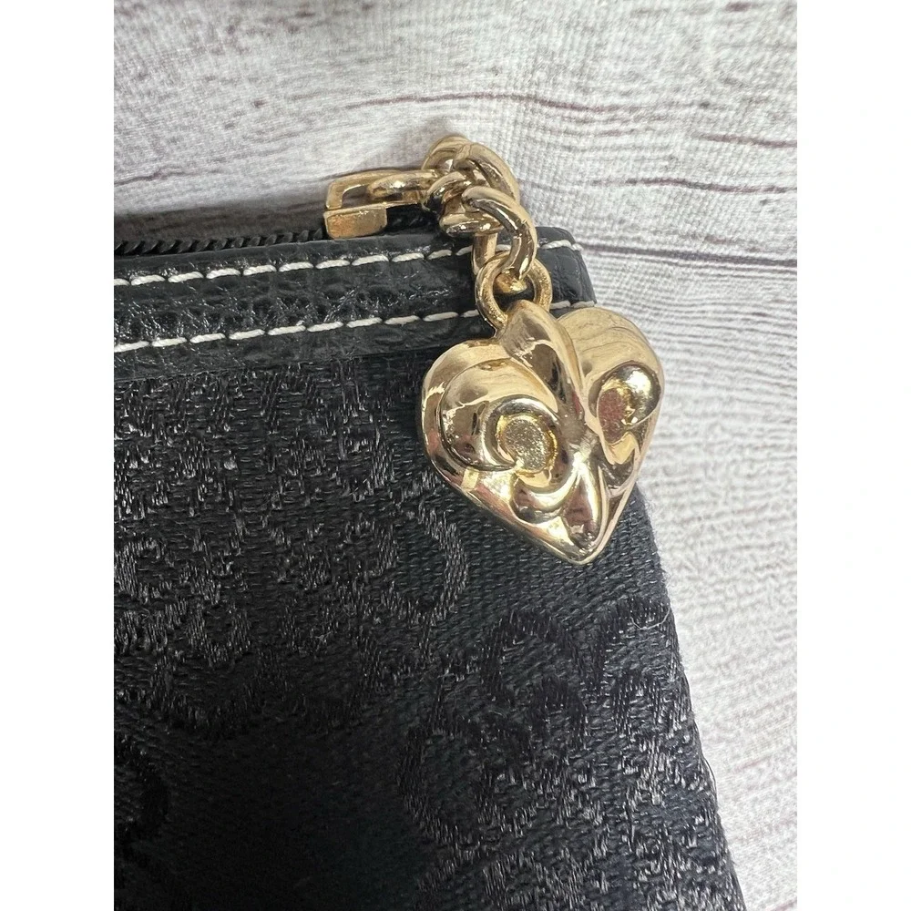 Vintage Kathy Van Zeeland Handbag Purse Black‎ Medallion Studs Large